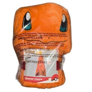 Pokémon Charmander Kids’ Hooded Blanket | 30x50” Orange Throw | NWT